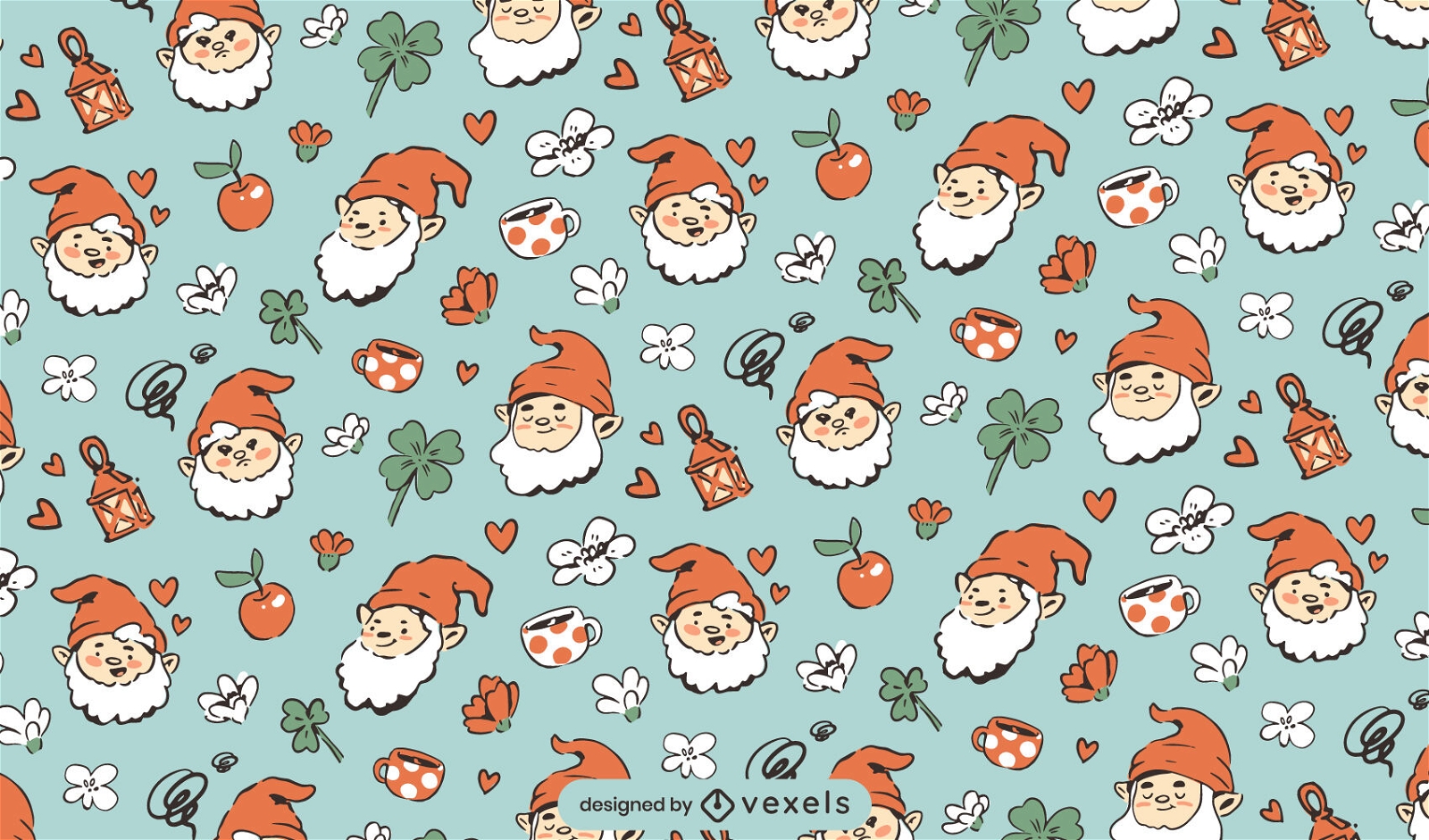 Cute christmas gnomes pattern design