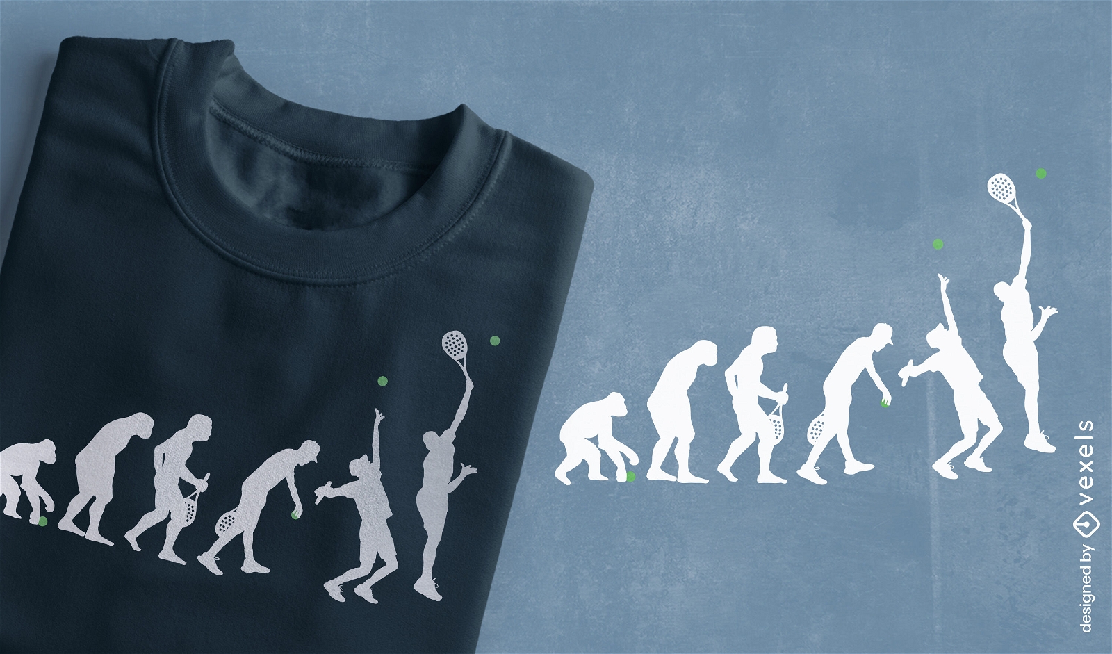 Design de t-shirt de evolu??o do t?nis de padel