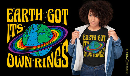 Design de camiseta do planeta Terra do orgulho