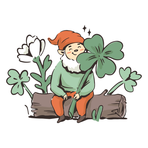 Gnome among clovers PNG Design