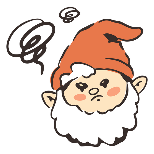Bearded angry gnome PNG Design