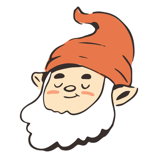 Cute gnome with closed eyes PNG Design