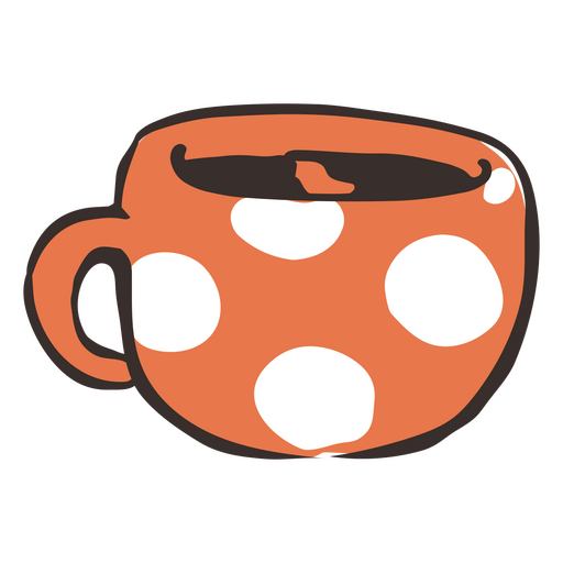 caneca de café pontilhada de branco Desenho PNG