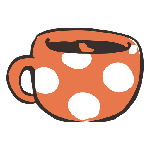Weiß gepunktete Kaffeetasse PNG-Design