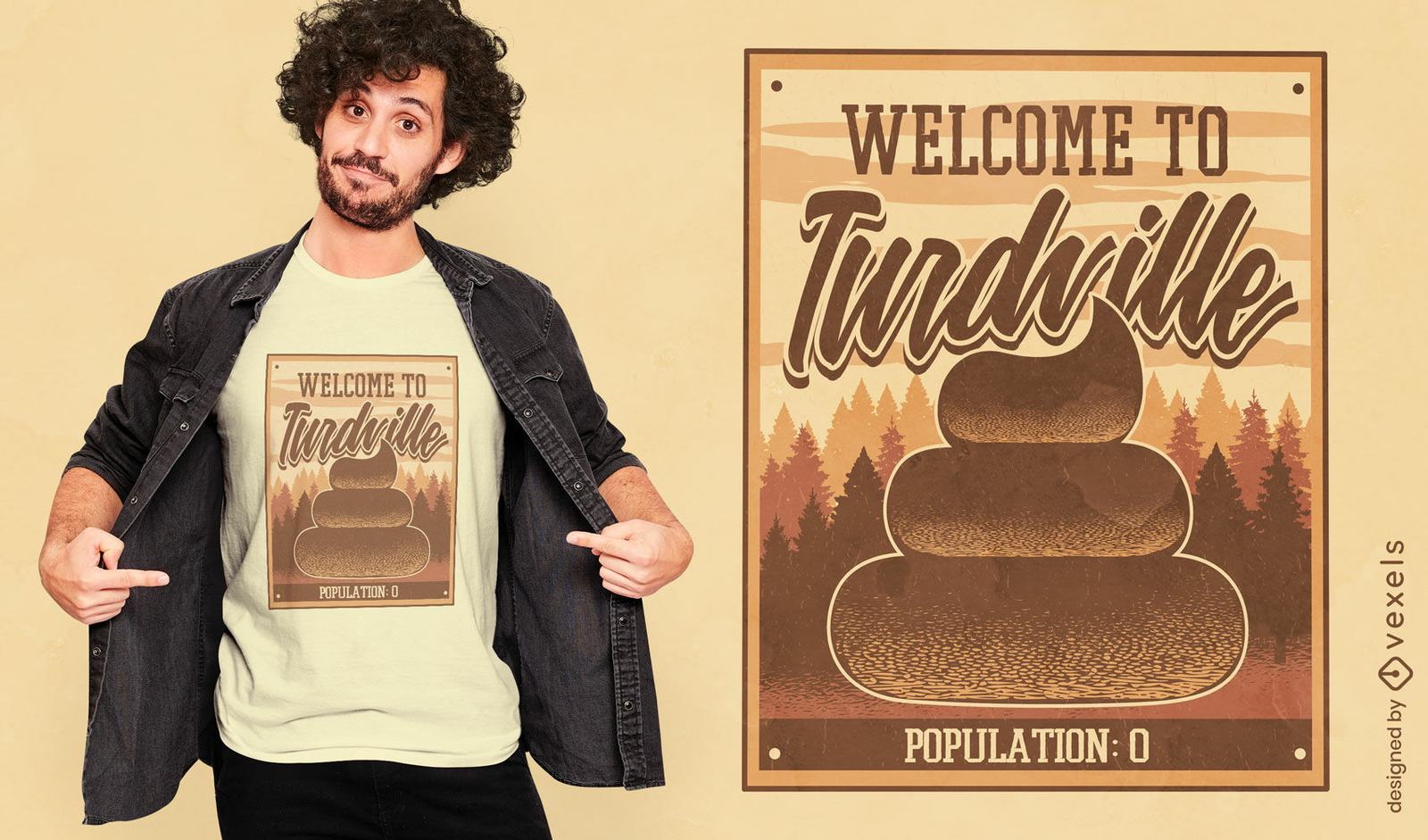 Design de camiseta de cocô de boas-vindas de Turdville