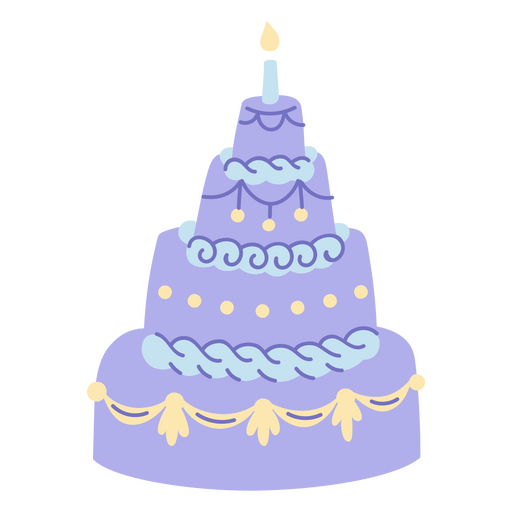 Victorian birthday cake flat PNG Design