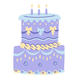 Victorian flat birthday cake PNG Design