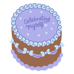 Celebrating myself flat cake PNG Design Transparent PNG