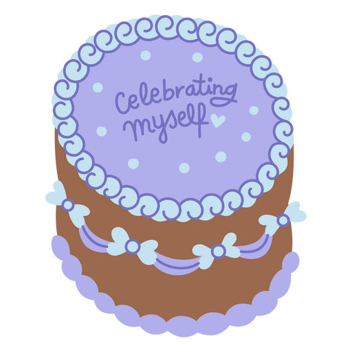 Celebrating myself flat cake PNG Design