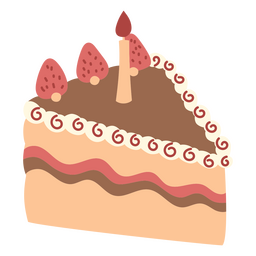 Strawberry flat piece of cake PNG Design Transparent PNG