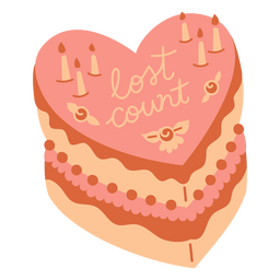 Lost count flat cake PNG Design Transparent PNG