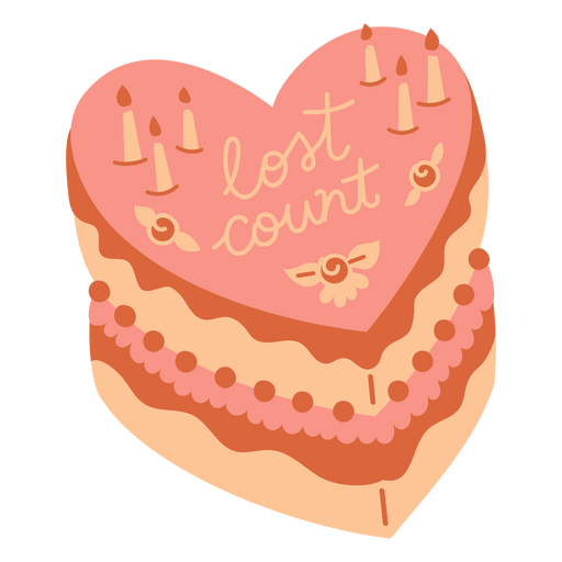 Lost count flat cake PNG Design