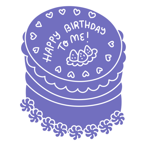 Happy birthday cut out strawberry cake PNG Design