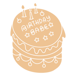 Kuchen ausgeschnittenes Geburtstagsbaby PNG-Design