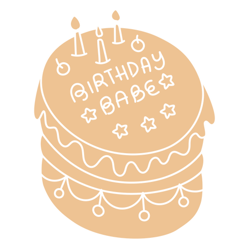 Cake cut out birthday babe PNG Design