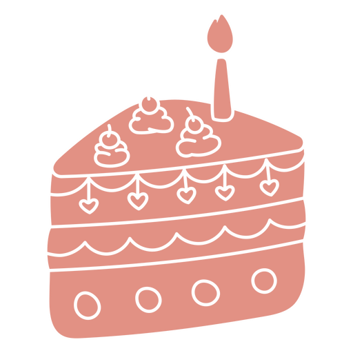 Kirsche ausgeschnittenes Stück Kuchen PNG-Design