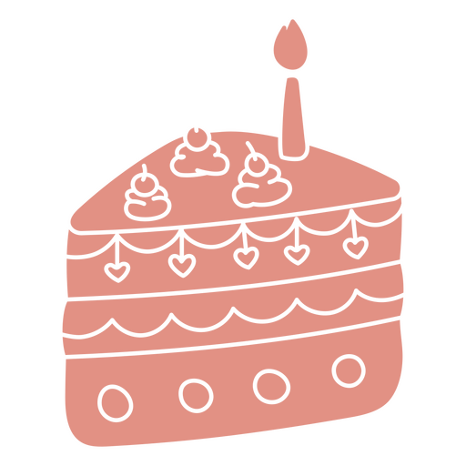 Pedazo de pastel cortado de cereza Diseño PNG