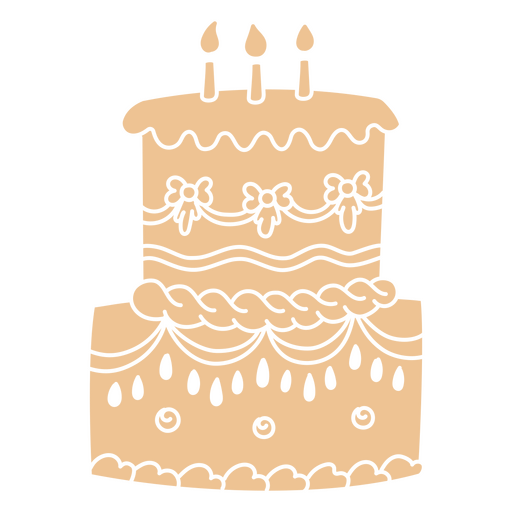 Victorian cut out birthday cake PNG Design