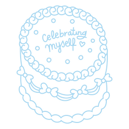 Comemorando meu bolo de acidente vascular cerebral Desenho PNG
