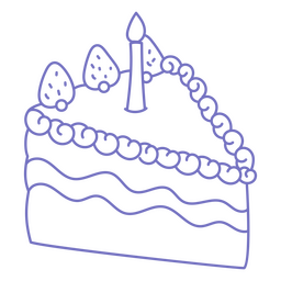 Erdbeer-Strich-Stück Kuchen PNG-Design
