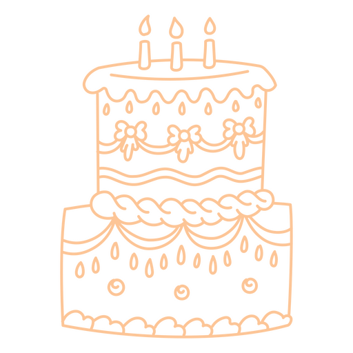 Victorian stroke birthday cake PNG Design