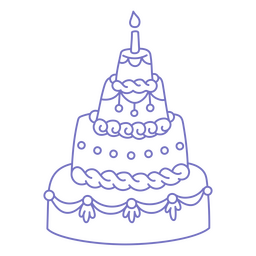 Victorian birthday cake stroke PNG Design