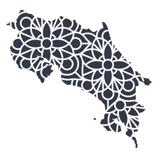 Costa Rica's mandala map PNG Design
