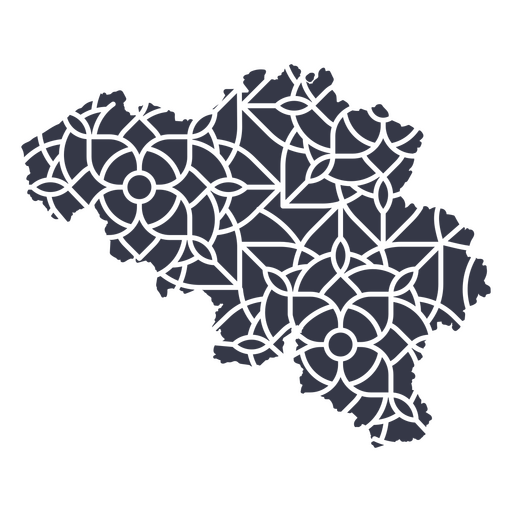 Belgium's mandala map PNG Design