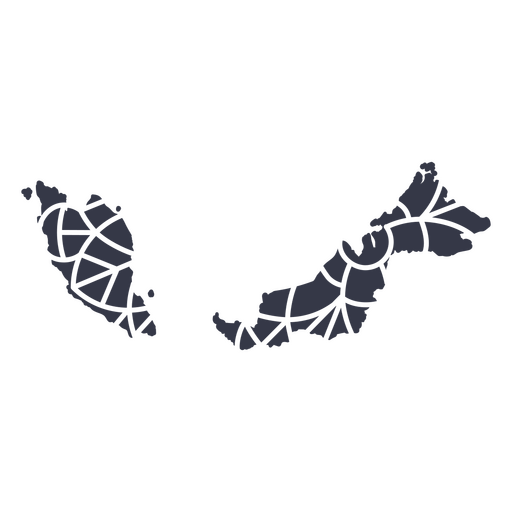 Mandala-style map shaped like Malaysia PNG Design