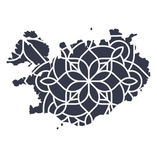 Iceland's mandala map PNG Design