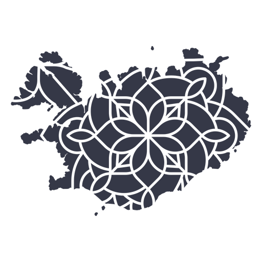 Mapa mandala de islandia Diseño PNG