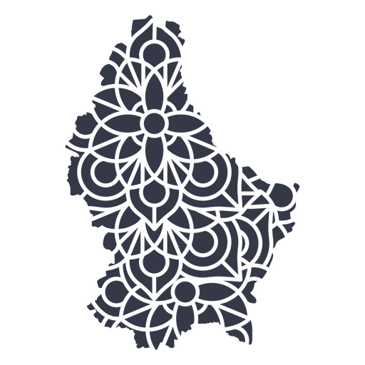 Mapa de mandala de Luxemburgo Diseño PNG