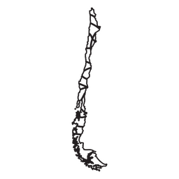 Mandala-style map shaped like Chile PNG Design