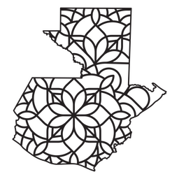 Mandala-style map shaped like Guatemala PNG Design