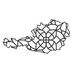 Mapa em estilo mandala em forma de Áustria Desenho PNG