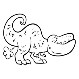 Farting dinosaur PNG Design