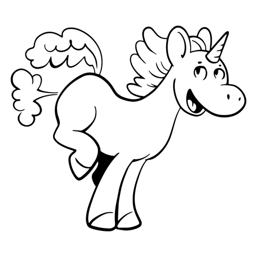 Unicornio tirando pedos Diseño PNG
