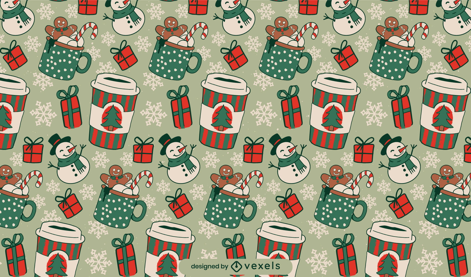 design de padrão de café de natal