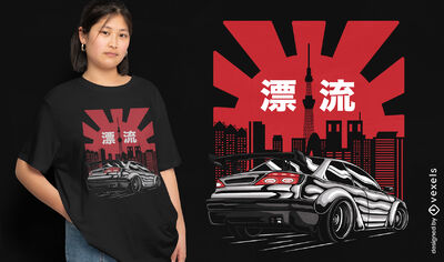 City Sports Car Japanese T shirt Design Vector Download