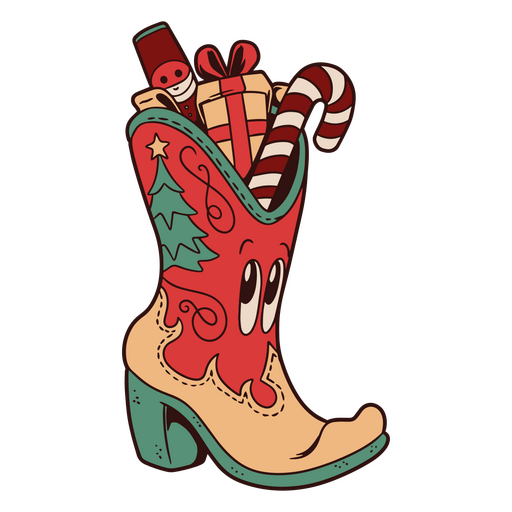 Christmas cowboy boot PNG Design