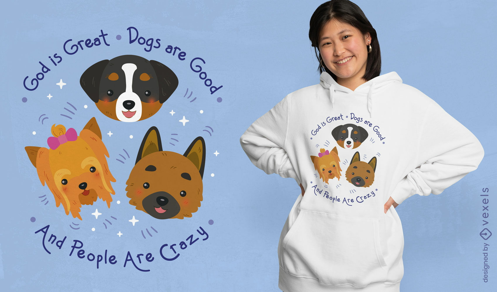 Los perros son un buen diseño divertido de camiseta para mascotas.