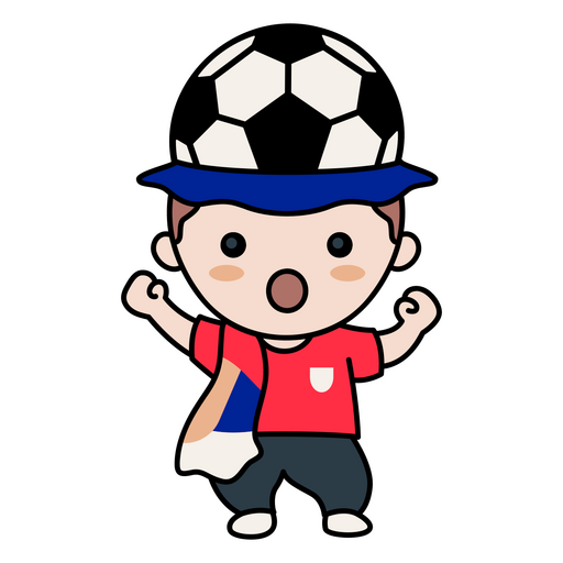 Cute soccer fan PNG Design
