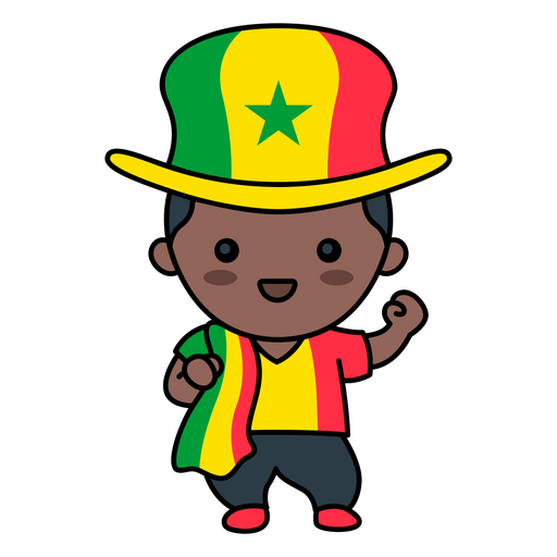 Aficionado al fútbol de Senegal Diseño PNG
