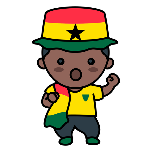 Soccer fan of Ghana PNG Design