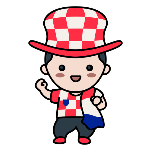 Aficionado al fútbol de Croacia Diseño PNG