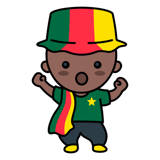 Aficionado al fútbol de Camerún Diseño PNG