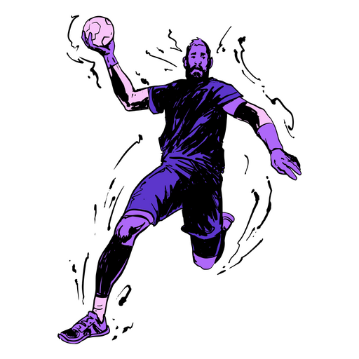 Energetic handball player PNG Design