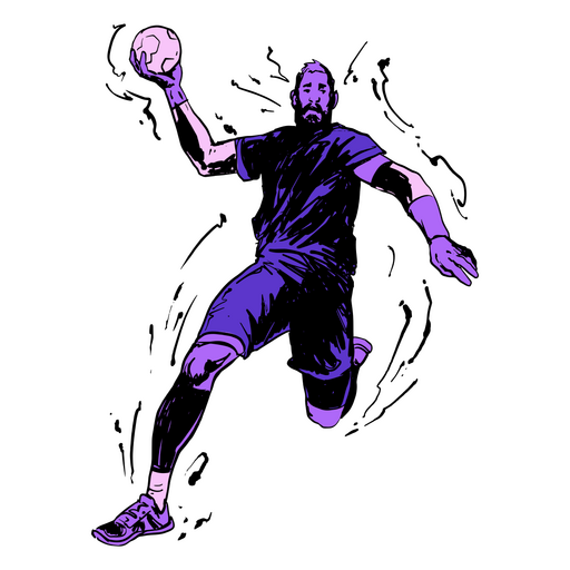 Jogador de handebol enérgico Desenho PNG