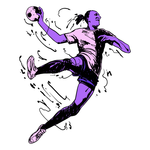 Enérgico contendor de handebol Desenho PNG