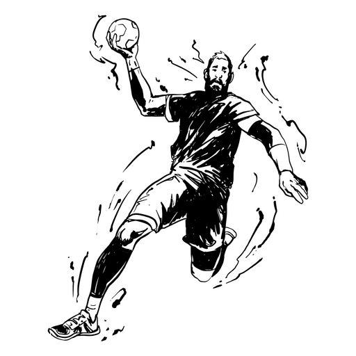 Handballspieler, der einen Ball startet PNG-Design